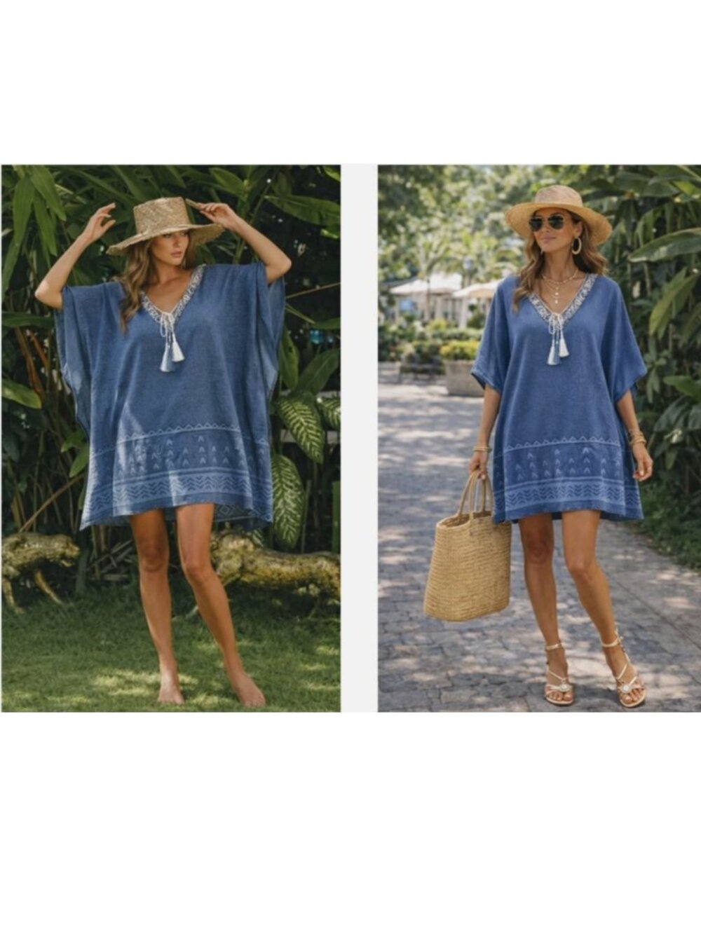 SURF GYPSY chic travel resort swimwear swim caftan kaftan coverup cover-up s - Picture 8 of 8